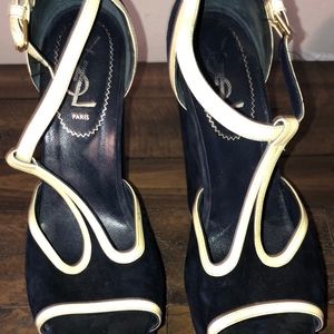 YSL Riviera T-Strap Wedge